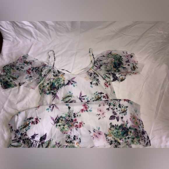 Cold Shoulder Floral Dress 2X - Picture 4 of 6
